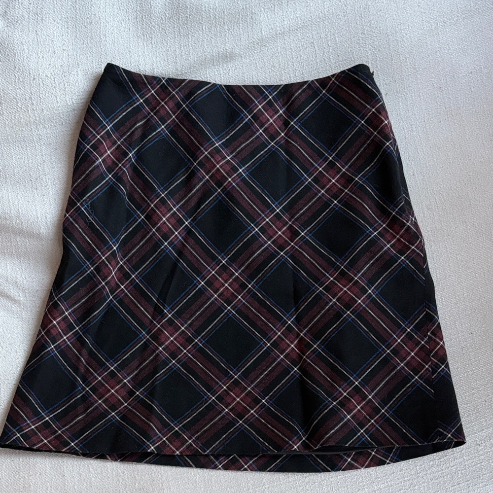Jigsaw Plaid Mini Skirt